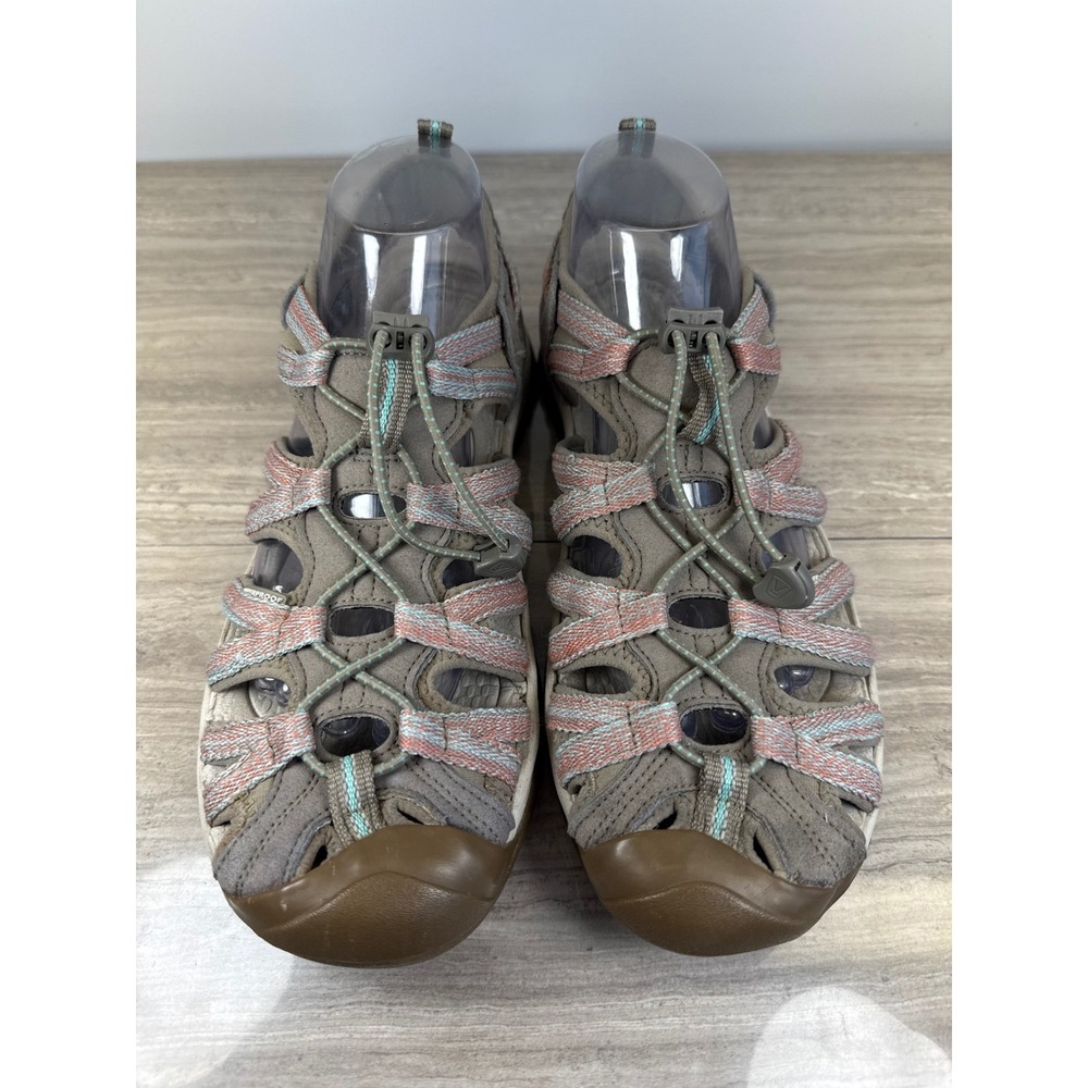 KEEN Water Sandals Whisper Taupe Coral Bungee Hiking Trail Gorpcore Womens 11 - Picture 3 of 10